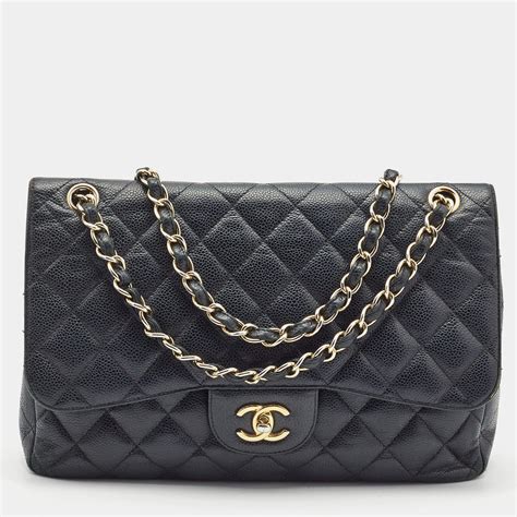 chanel black caviar jumbo classic double flap bag|The Ultimate Chanel Flap Guide .